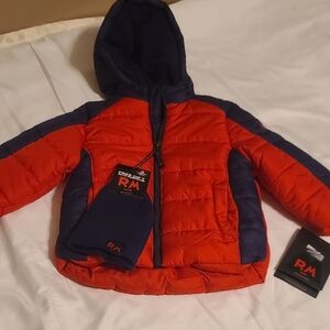 Kids Red and Blue Puffer Jacket
